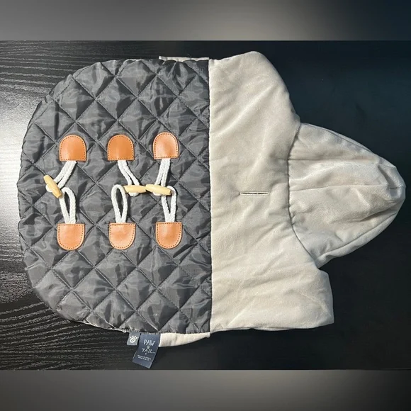 Paw & Tail Quilted Diamond Hooded Dog Jacket - small - gray - Picture 2 of 7